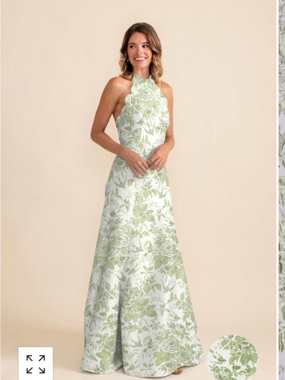 Lulakate in garden flora  spring green jaquard